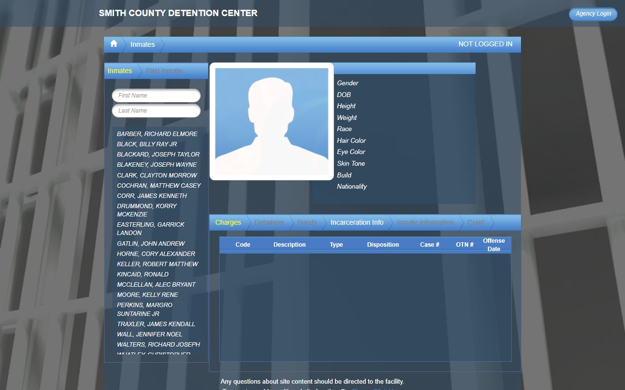 Smith County inmate population Bluhorse current inmate roster